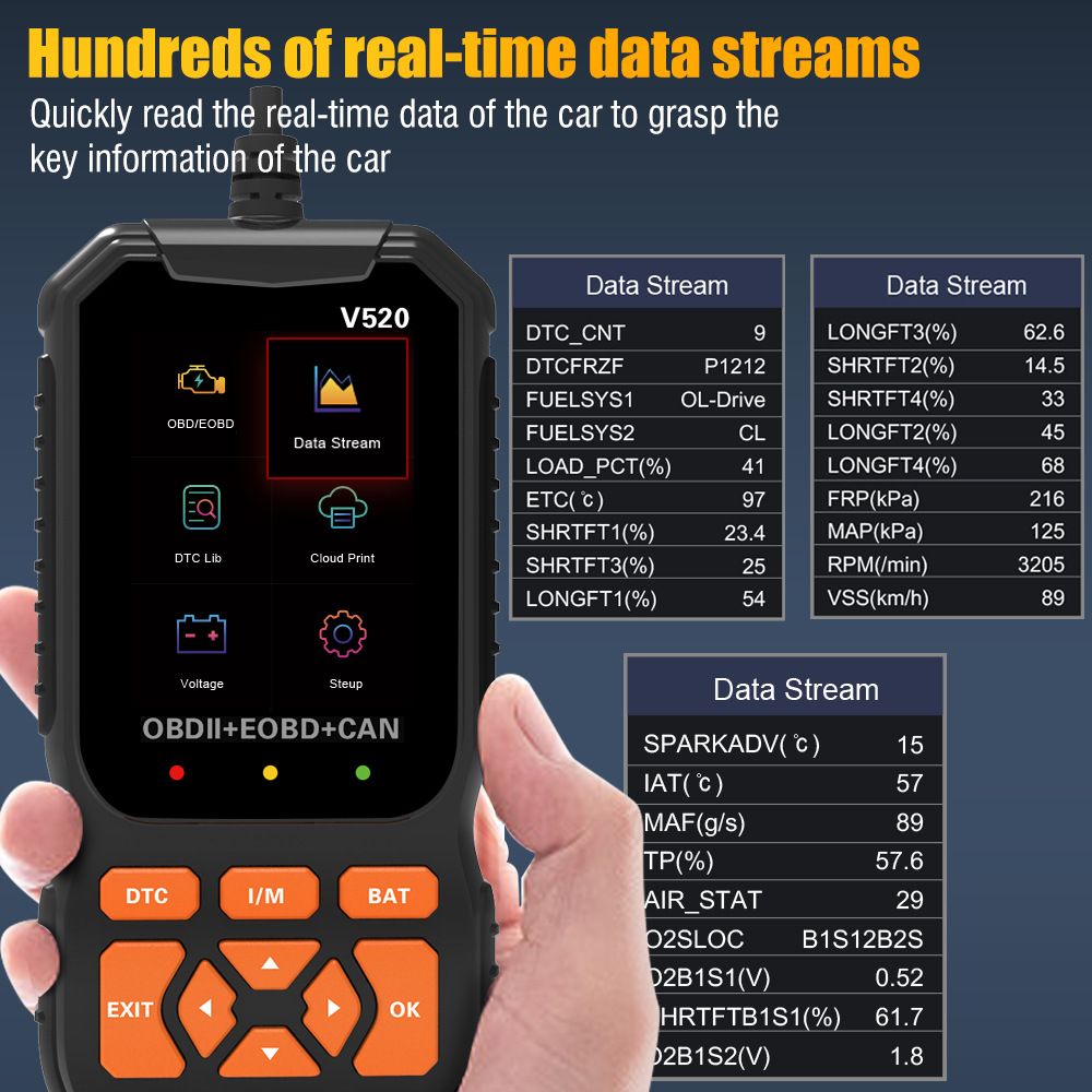 V520 OBD2 car scanner diagnostic tool — view 4