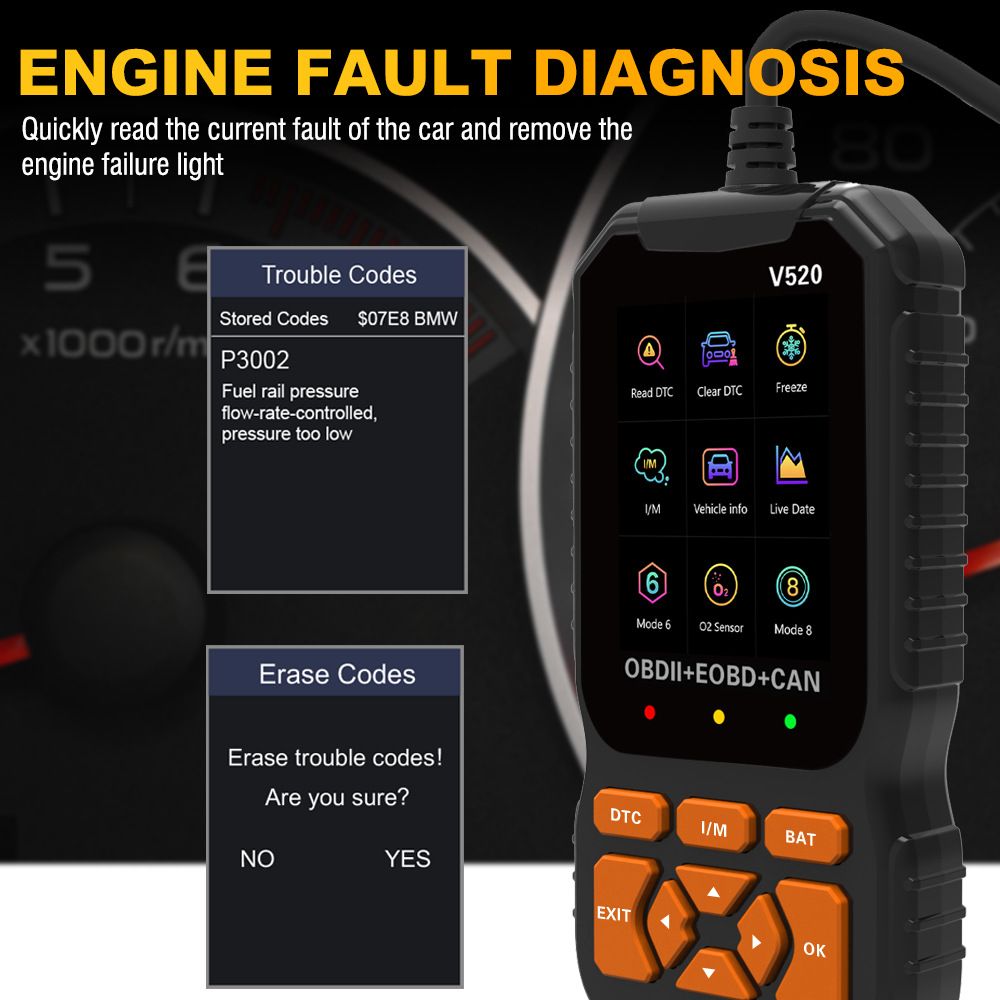 V520 OBD2 car scanner diagnostic tool — view 6