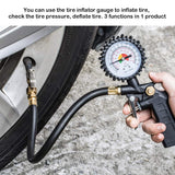 Tyre inflator dial pressure gauge with chuck — view 3