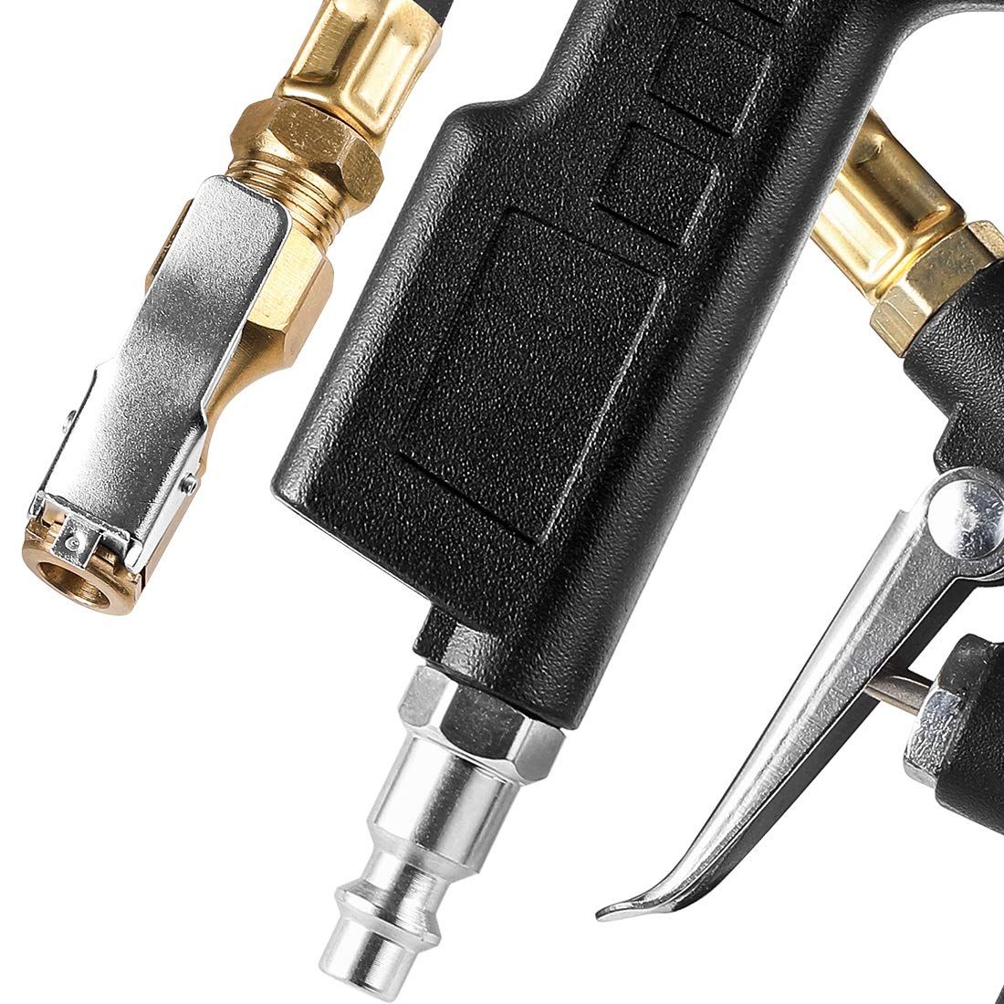 Tyre inflator dial pressure gauge with chuck — view 5