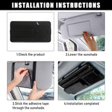 Leather car sun visor organiser black — view 4