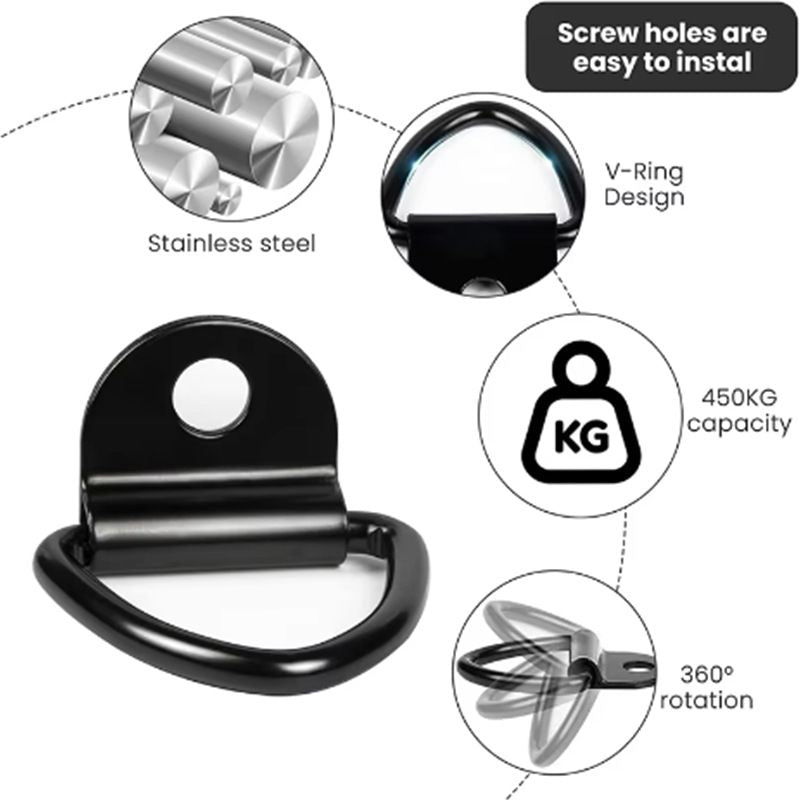 10-pack V-ring tie down anchors 992lb — view 5