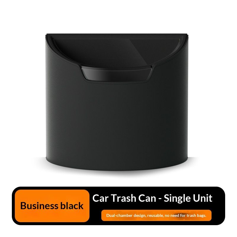 Leak-proof mini car rubbish bin black — view 3