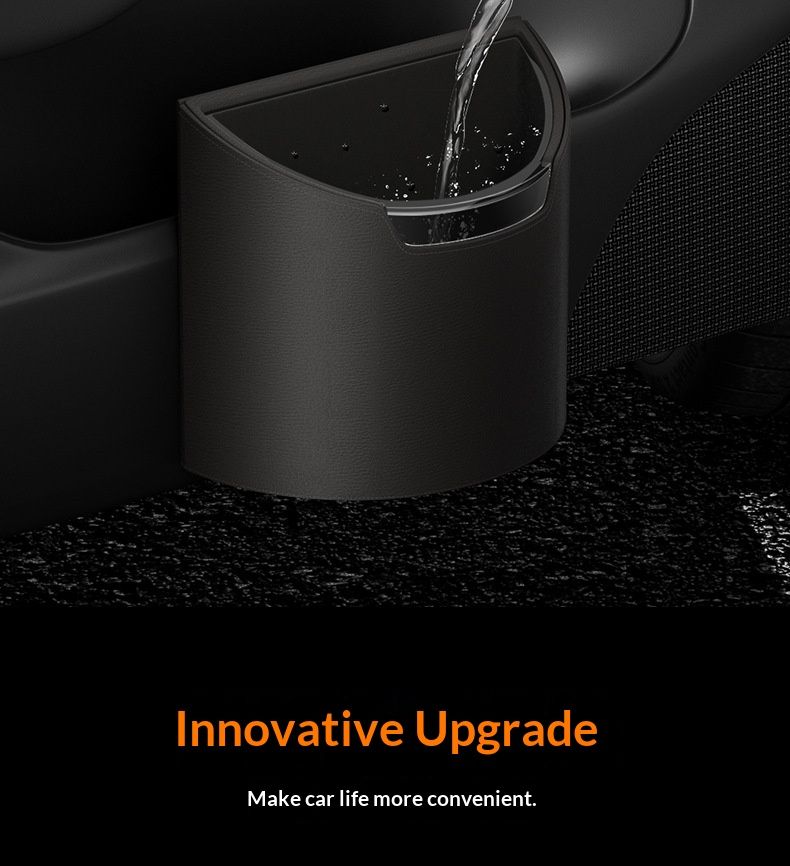 Leak-proof mini car rubbish bin black — view 6