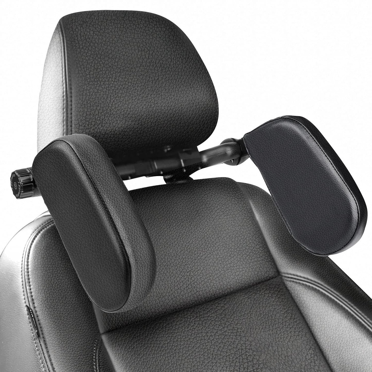 U-shaped car headrest neck pillow black — view 3