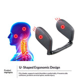U-shaped car headrest neck pillow black — view 4