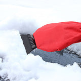 Waterproof car ice scraper mitten red — view 3