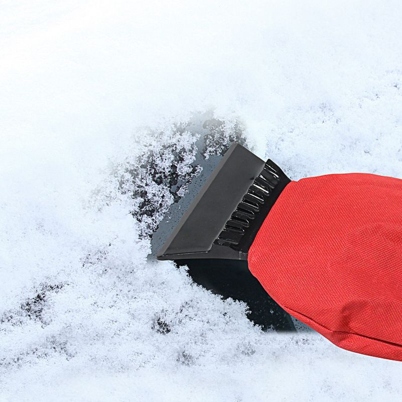 Waterproof car ice scraper mitten red — view 4