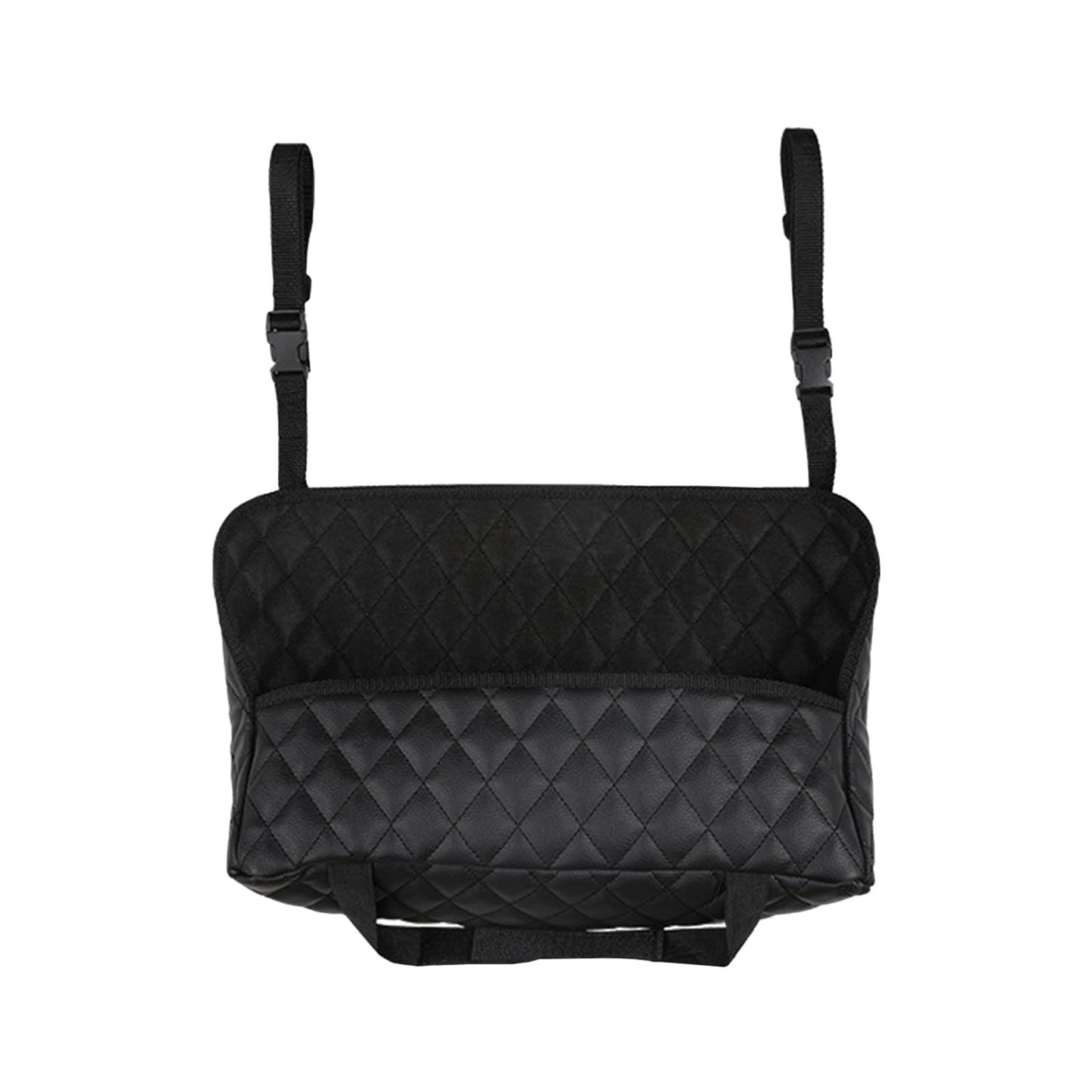 Leather car purse holder and storage barrier — view 2