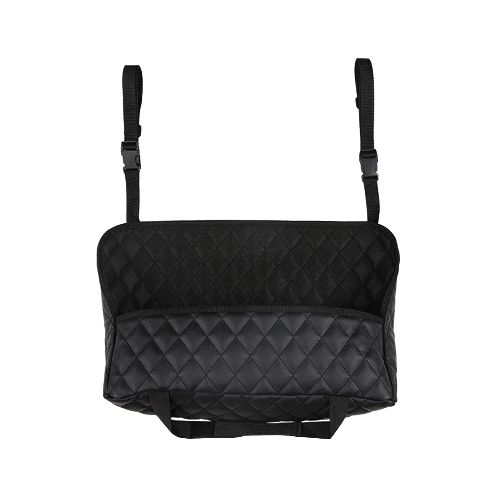 Leather car purse holder and storage barrier — view 2