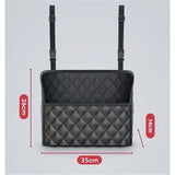 Leather car purse holder and storage barrier — view 6