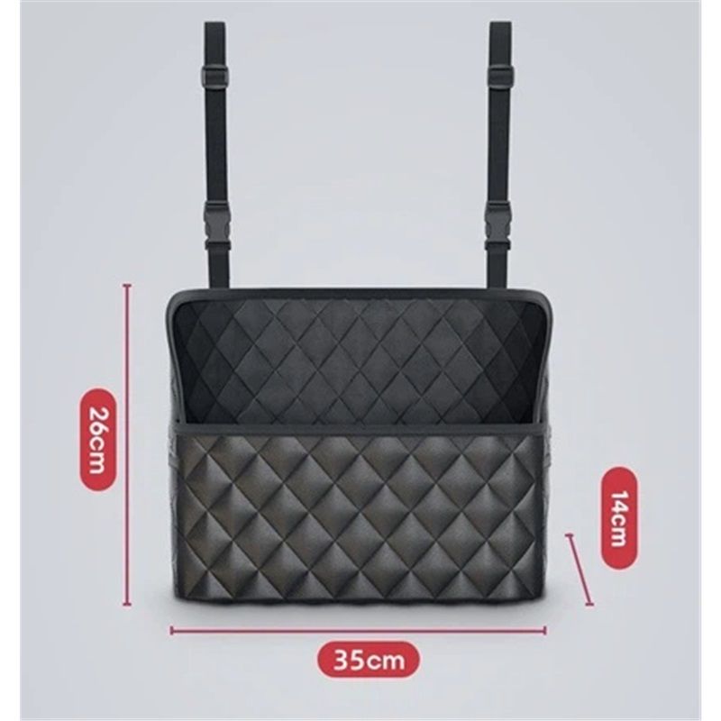 Leather car purse holder and storage barrier — view 6
