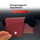Magnetic car sun visor sunglasses holder red — view 3