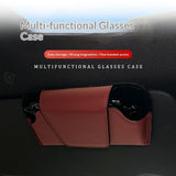 Magnetic car sun visor sunglasses holder red — view 4