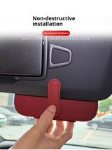 Magnetic car sun visor sunglasses holder red — view 5