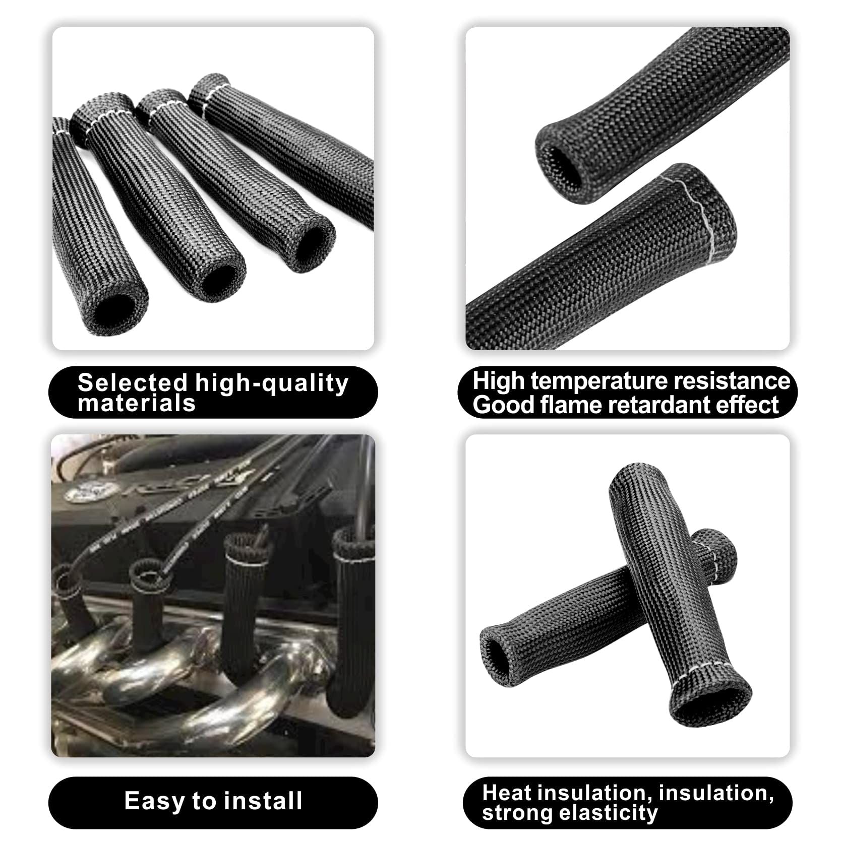 8-pack spark plug wire heat shield sleeve — view 6