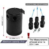 Universal 3-port oil catch can black — view 2