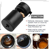 Universal 3-port oil catch can black — view 3