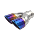 Universal dual tube exhaust muffler blue — view 2