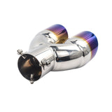 Universal dual tube exhaust muffler blue — view 4