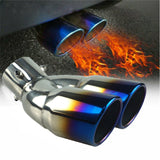 Universal dual tube exhaust muffler blue — view 5