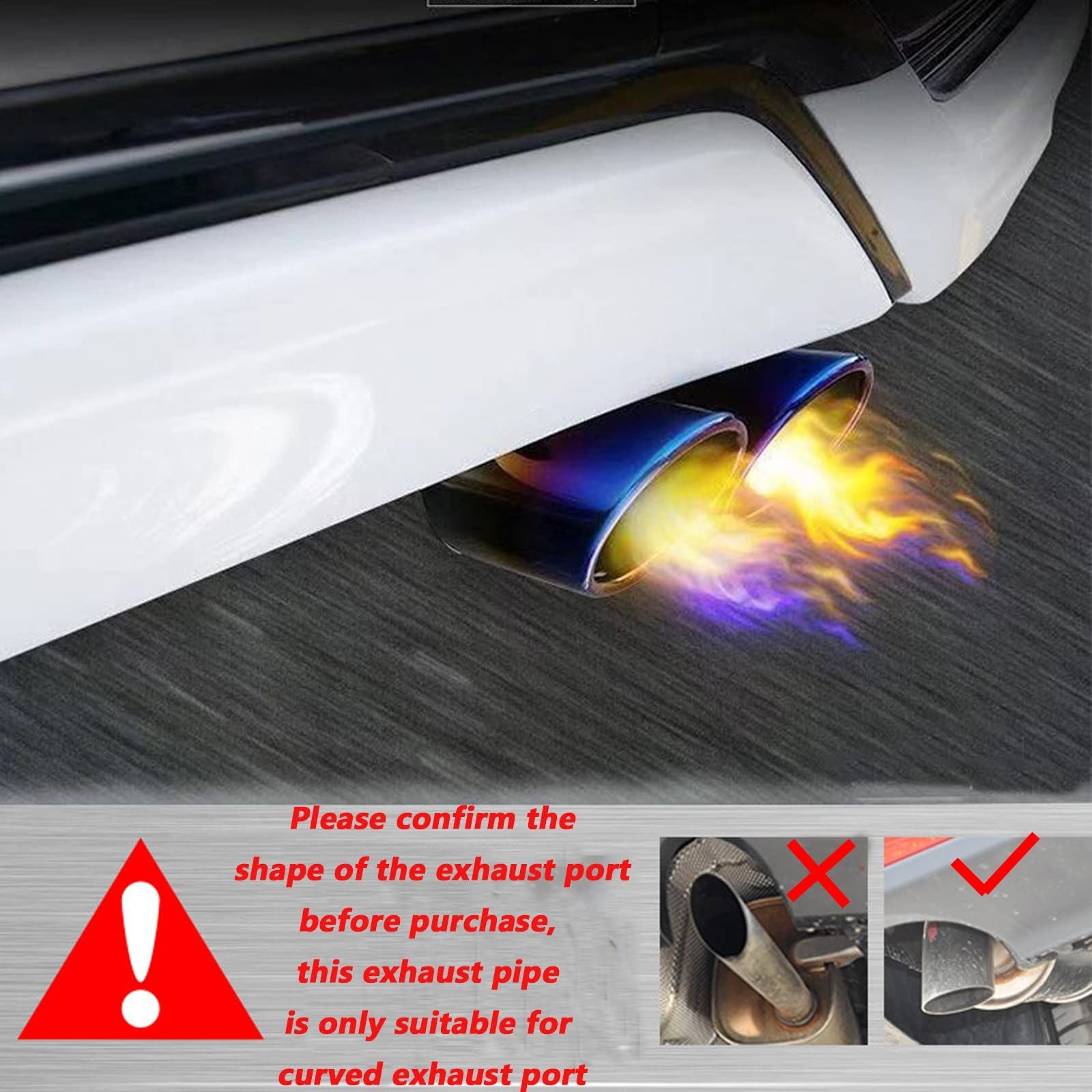 Universal dual tube exhaust muffler blue — view 6