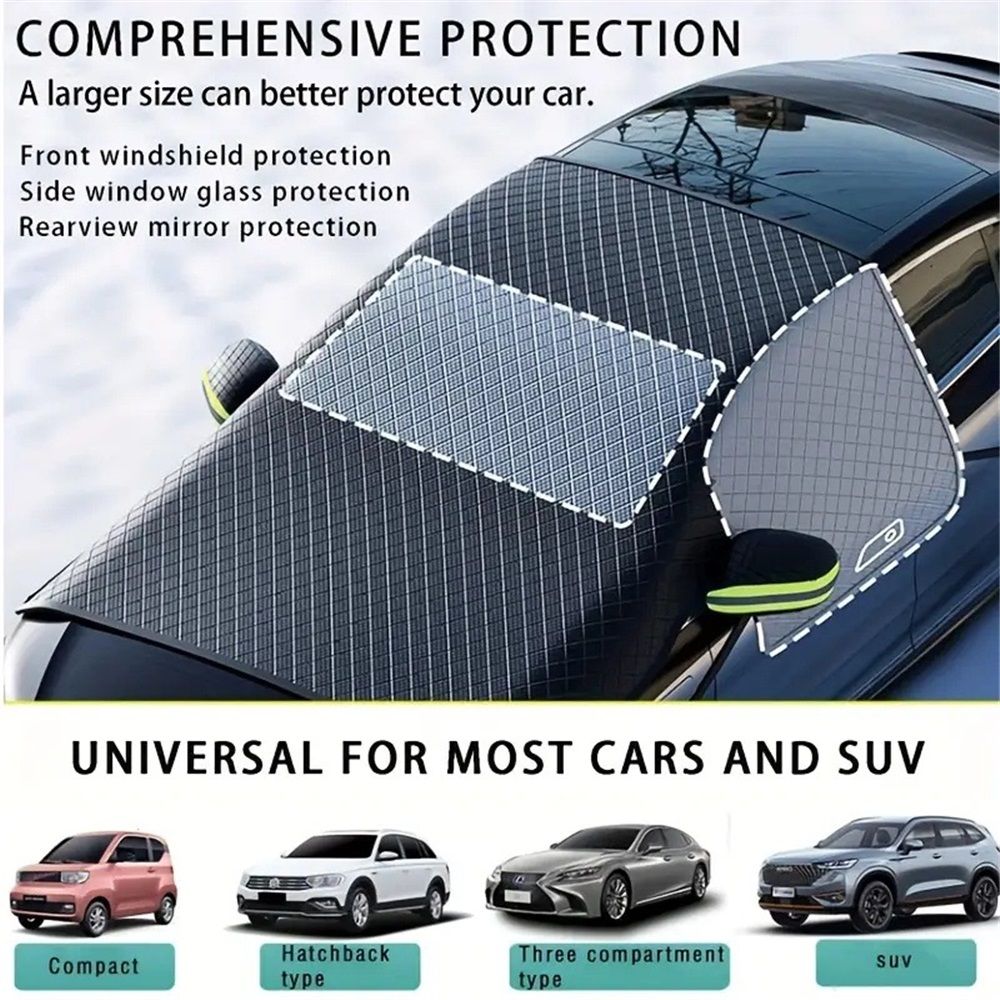 Large magnetic car windscreen snow cover — view 5