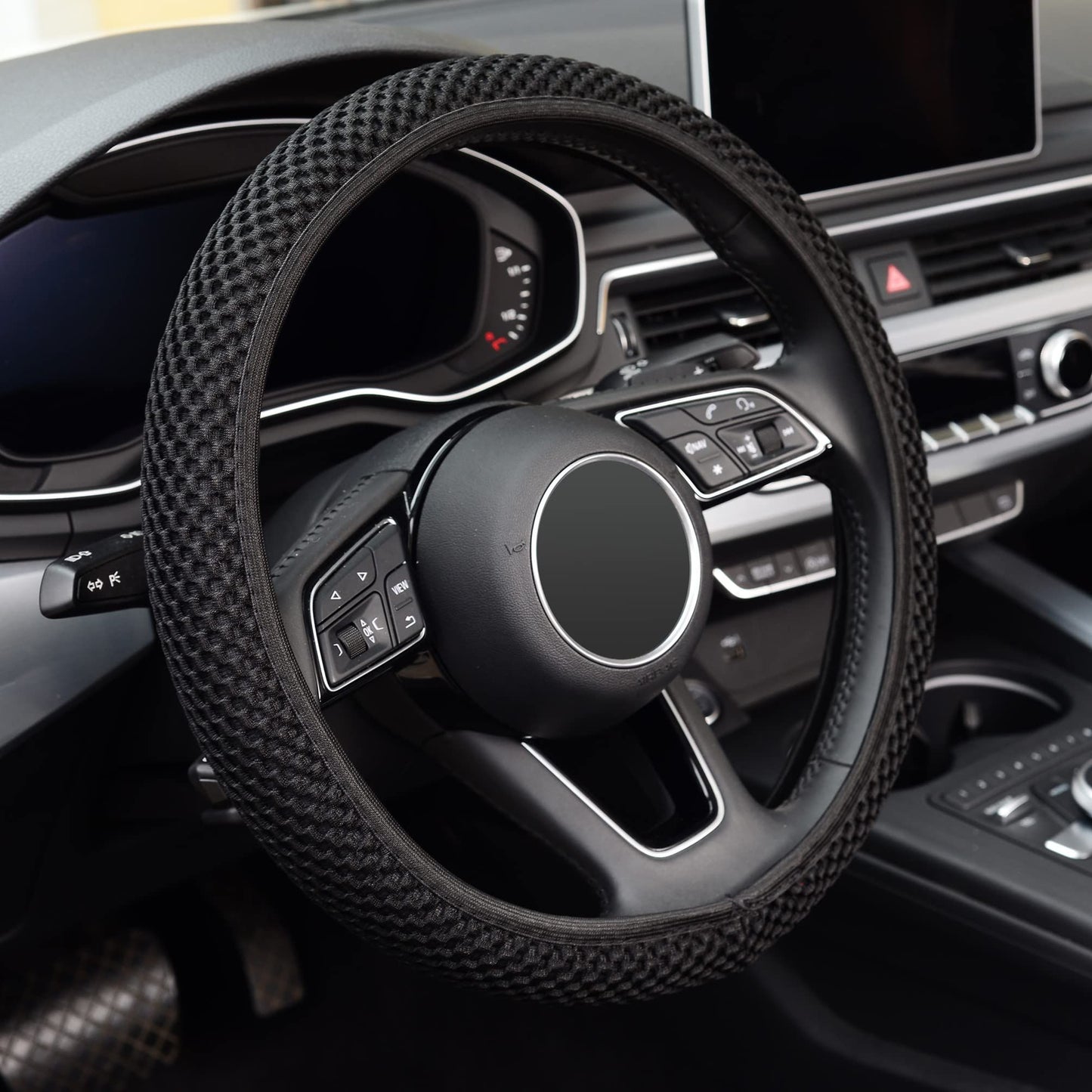 Elastic stretch steering wheel cover 15 inch — view 3