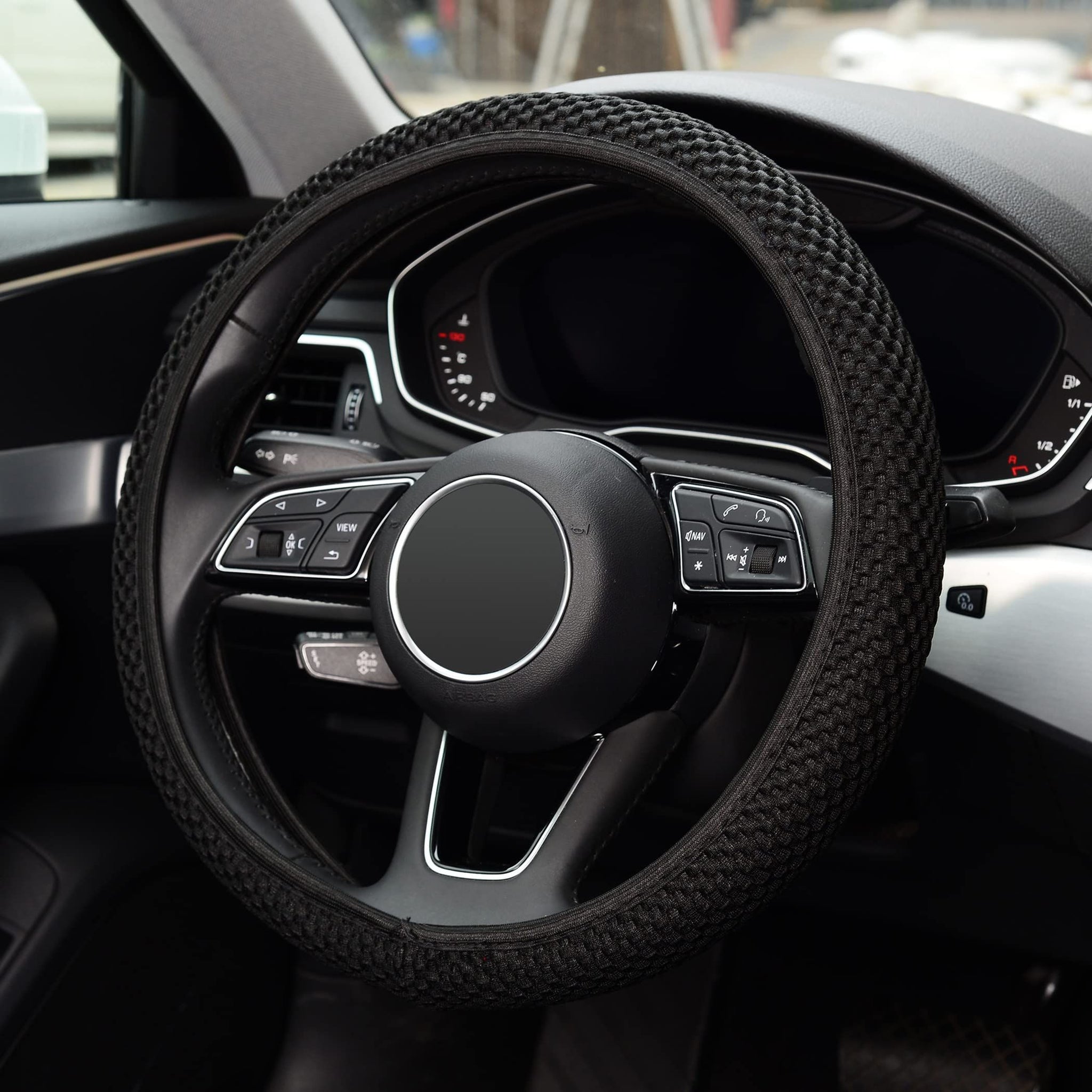 Elastic stretch steering wheel cover 15 inch — view 5