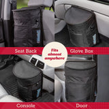 Spill-proof round car rubbish bin black — view 3