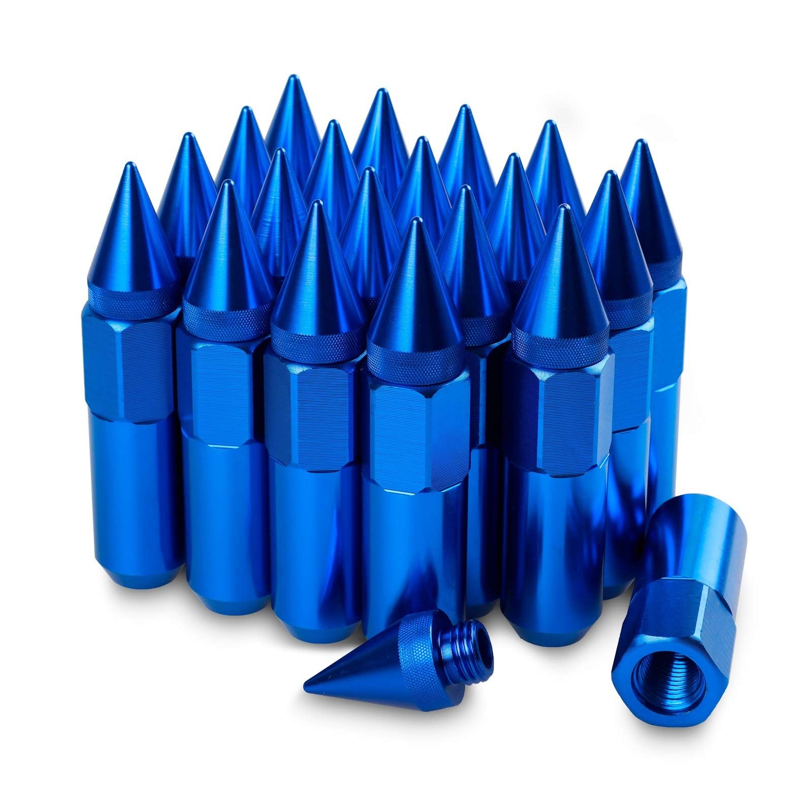 20-pack M12x1.5 spiked wheel lug nuts chrome — view 4