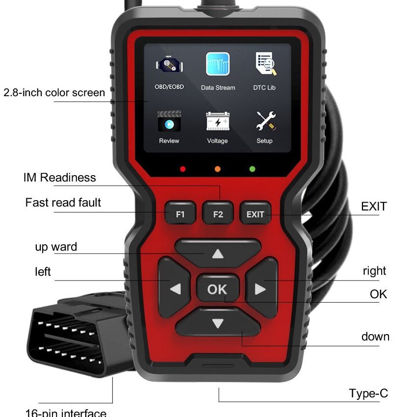 OBD2 scanner with reset and I/M readiness — view 5