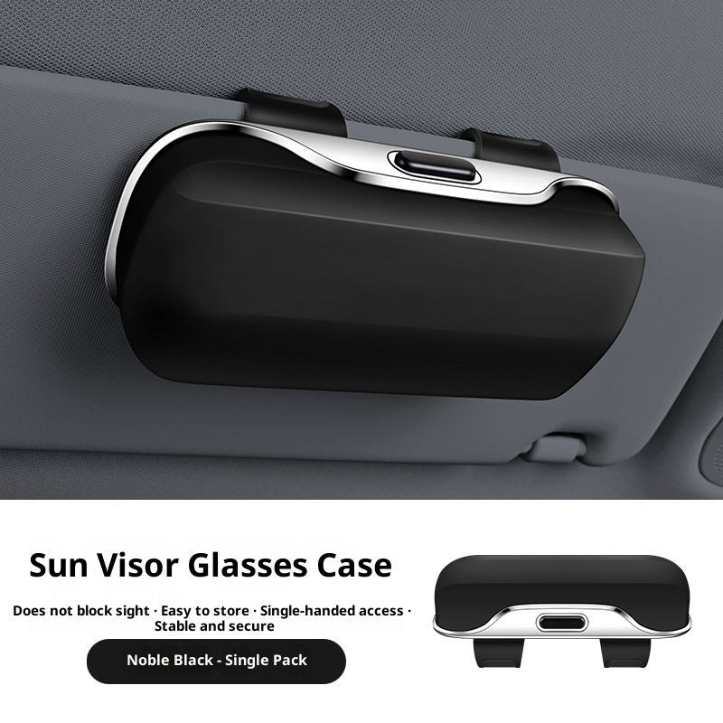 Car sun visor sunglasses holder black — view 5