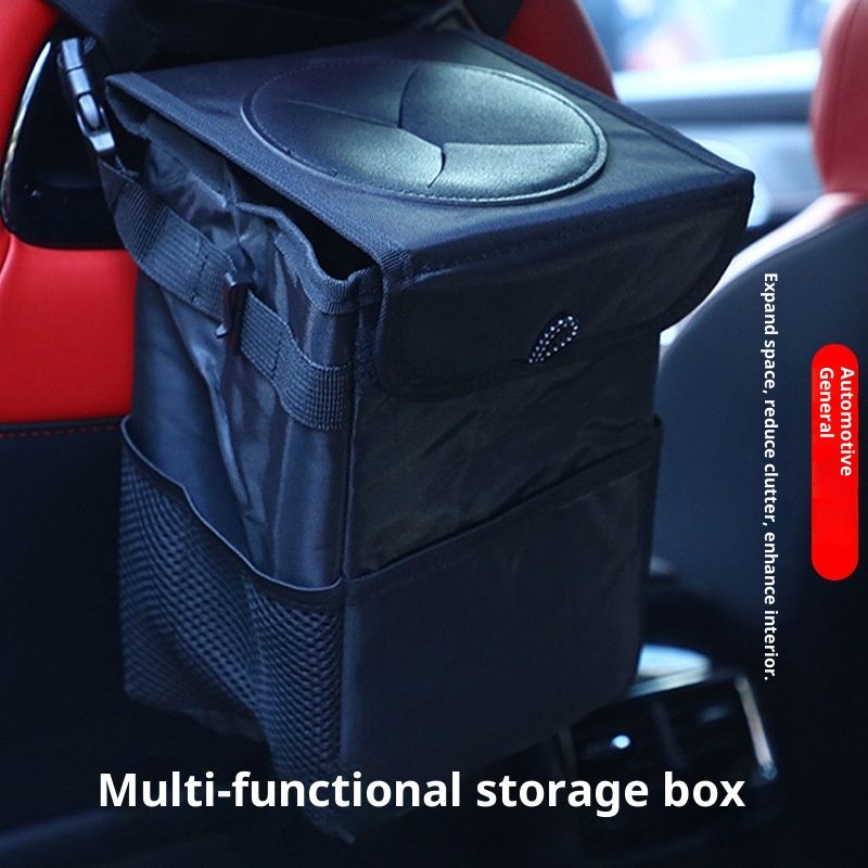 Car rubbish bin with lid for SUV black — view 3
