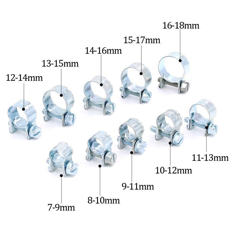 50-pack stainless steel fuel line clamps — view 2