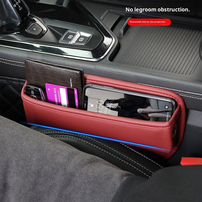 Leather car seat gap filler burgundy — view 5