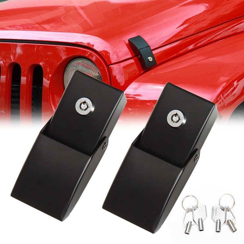 2-pack chrome bonnet latch kit for Jeep — view 2