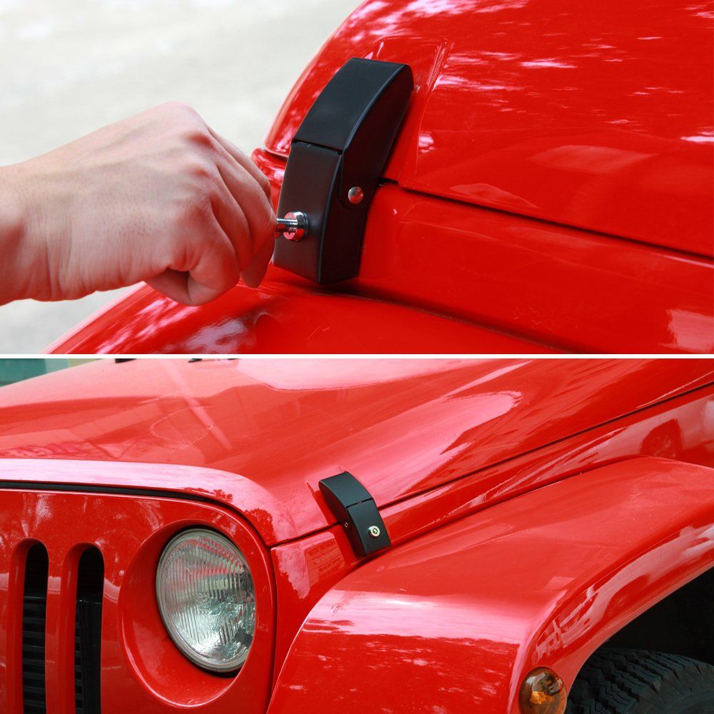 2-pack chrome bonnet latch kit for Jeep — view 4