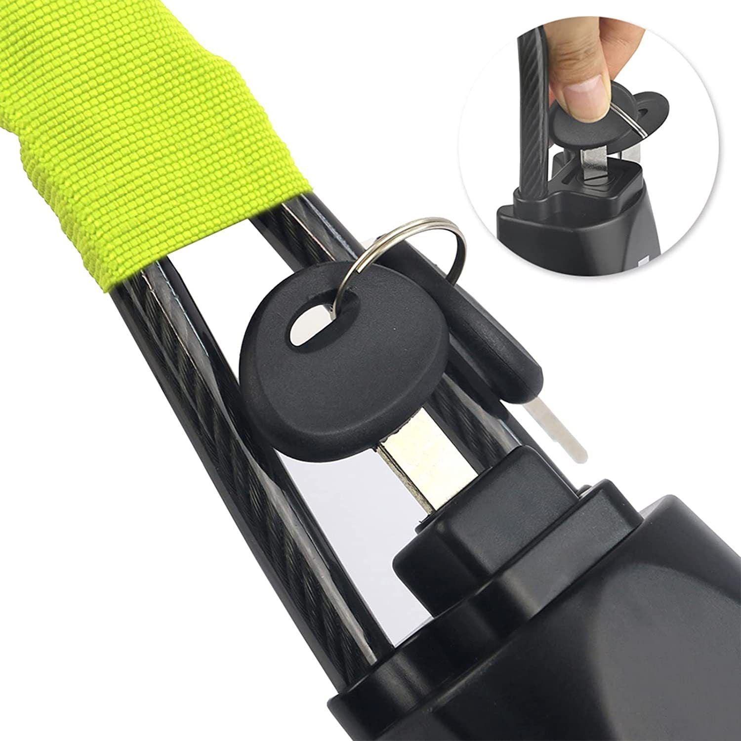 Universal anti-theft steering wheel lock yellow — view 5