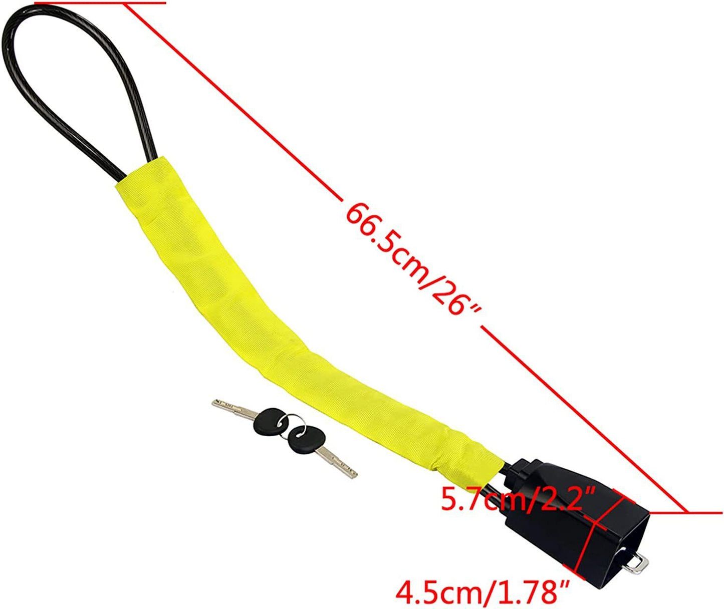 Universal anti-theft steering wheel lock yellow — view 6