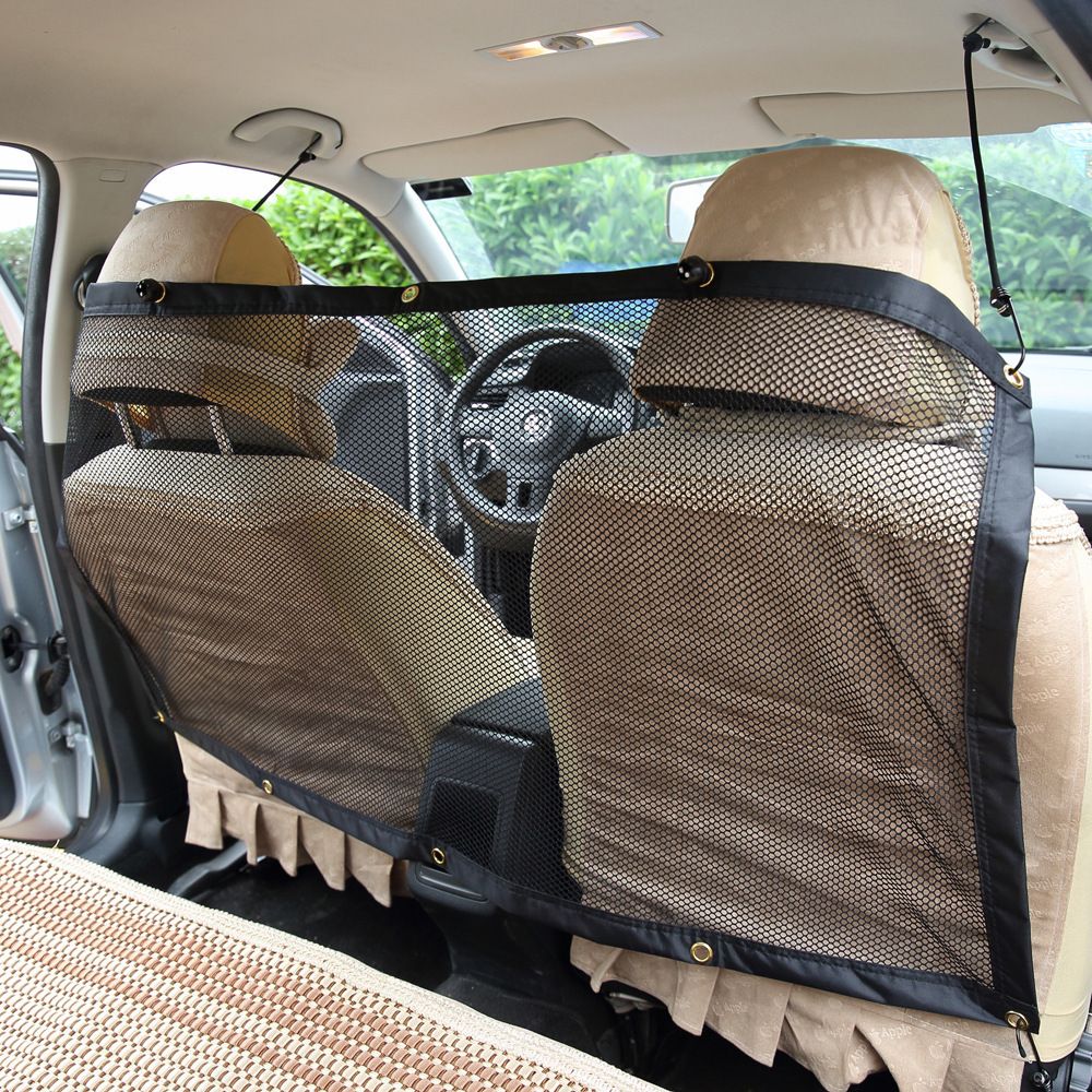 Adjustable car dog barrier net black — view 4
