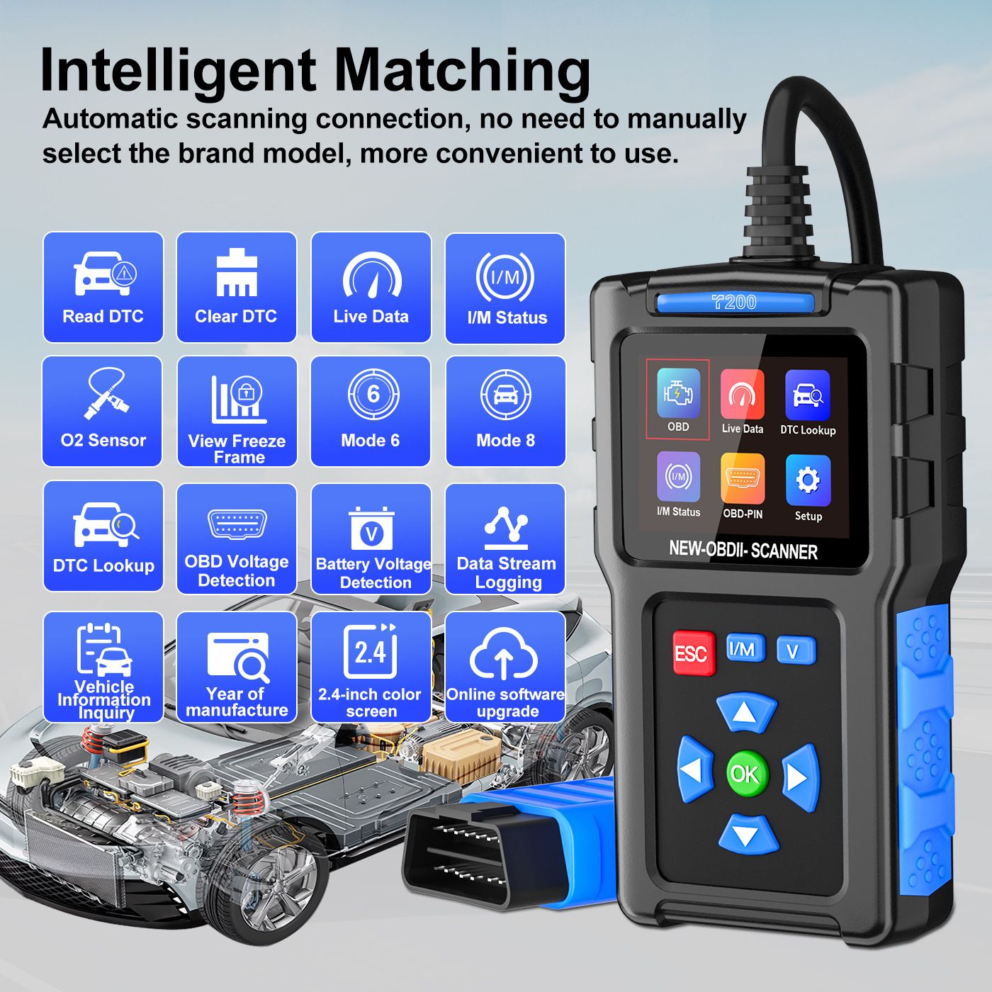 OBD2 scanner and engine code reader — view 3