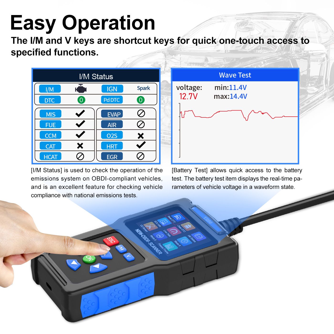 OBD2 scanner and engine code reader — view 4