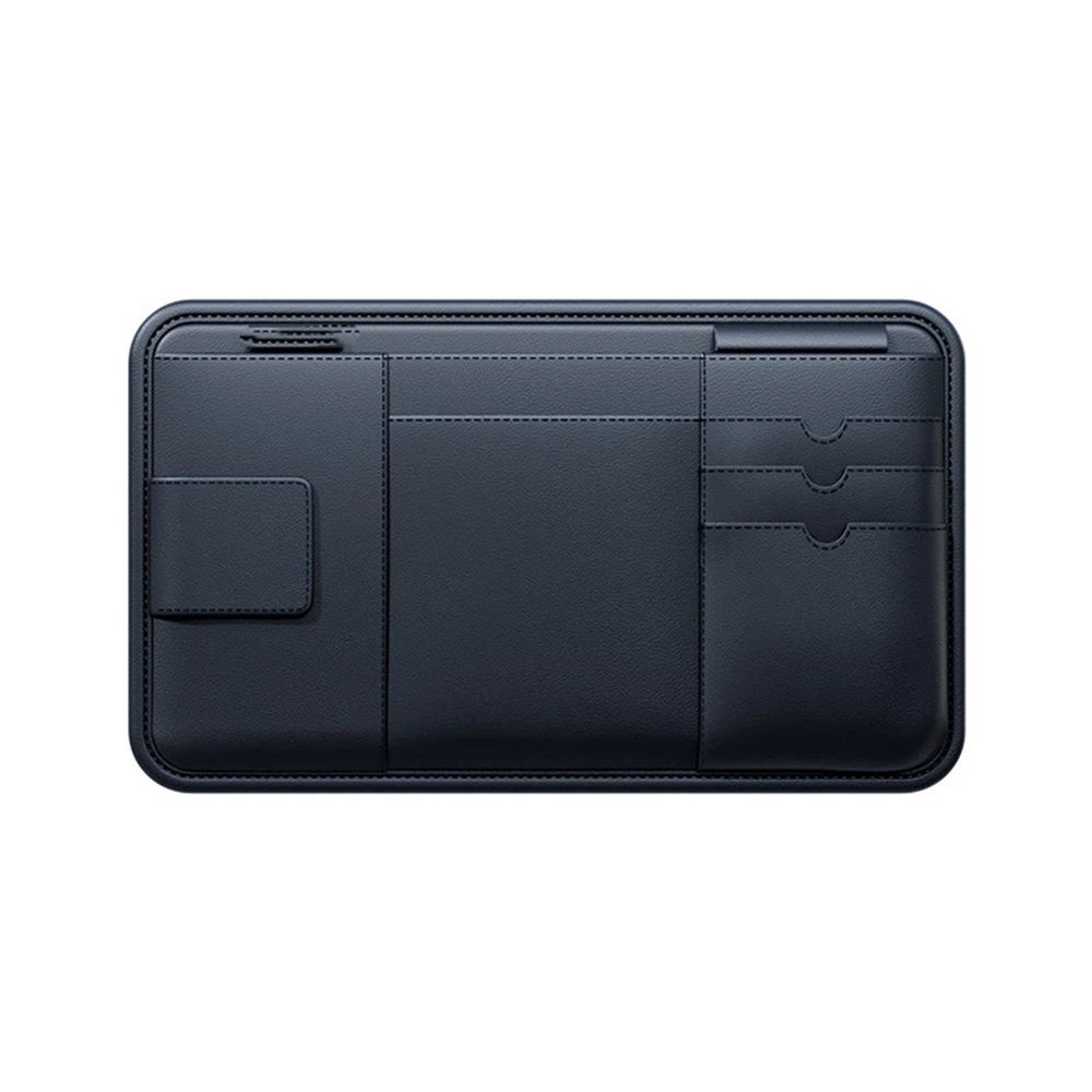 Leather car visor organiser and card holder — view 2
