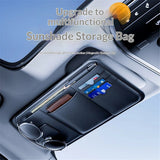 Leather car visor organiser and card holder — view 3