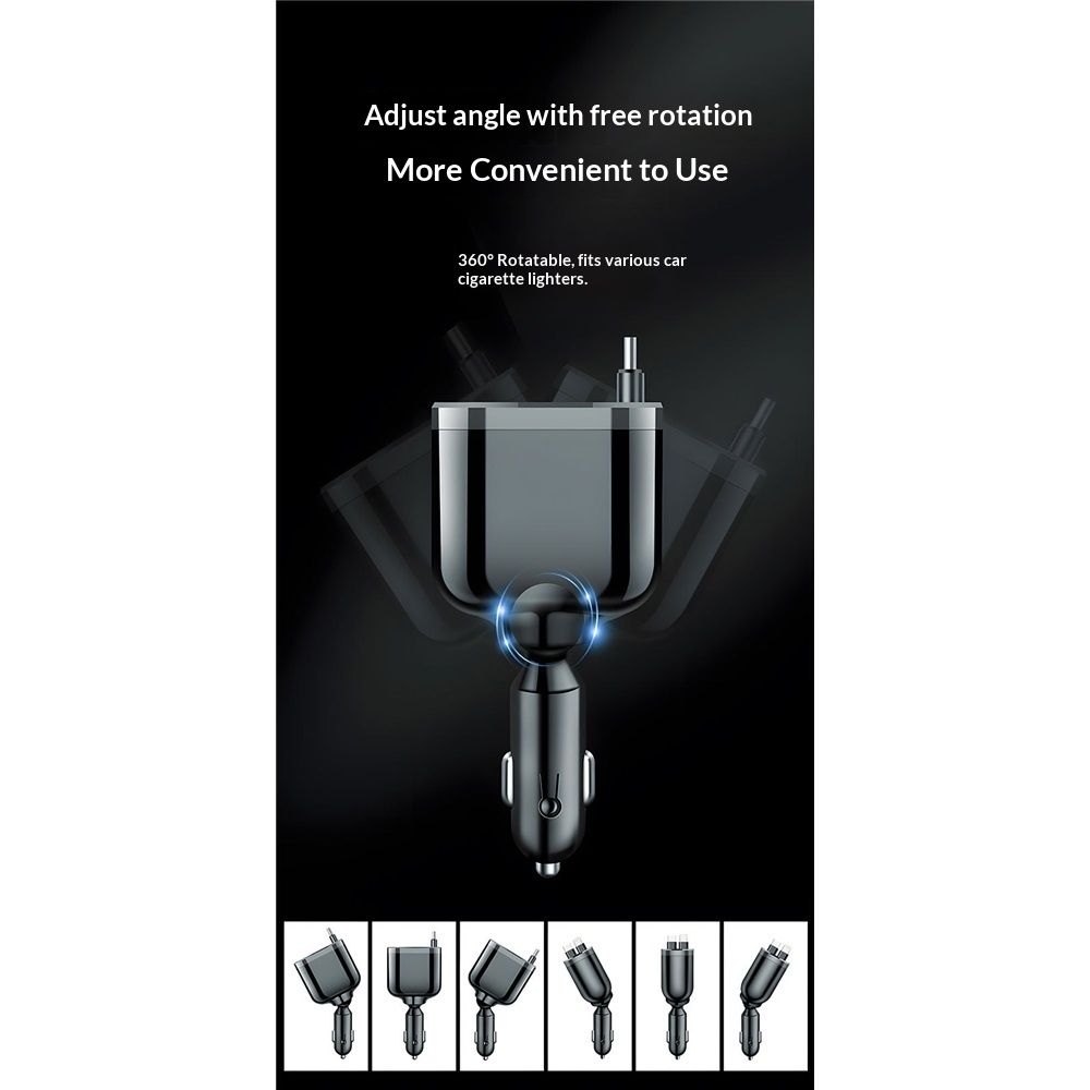 Retractable USB-C car charger adapter — view 6