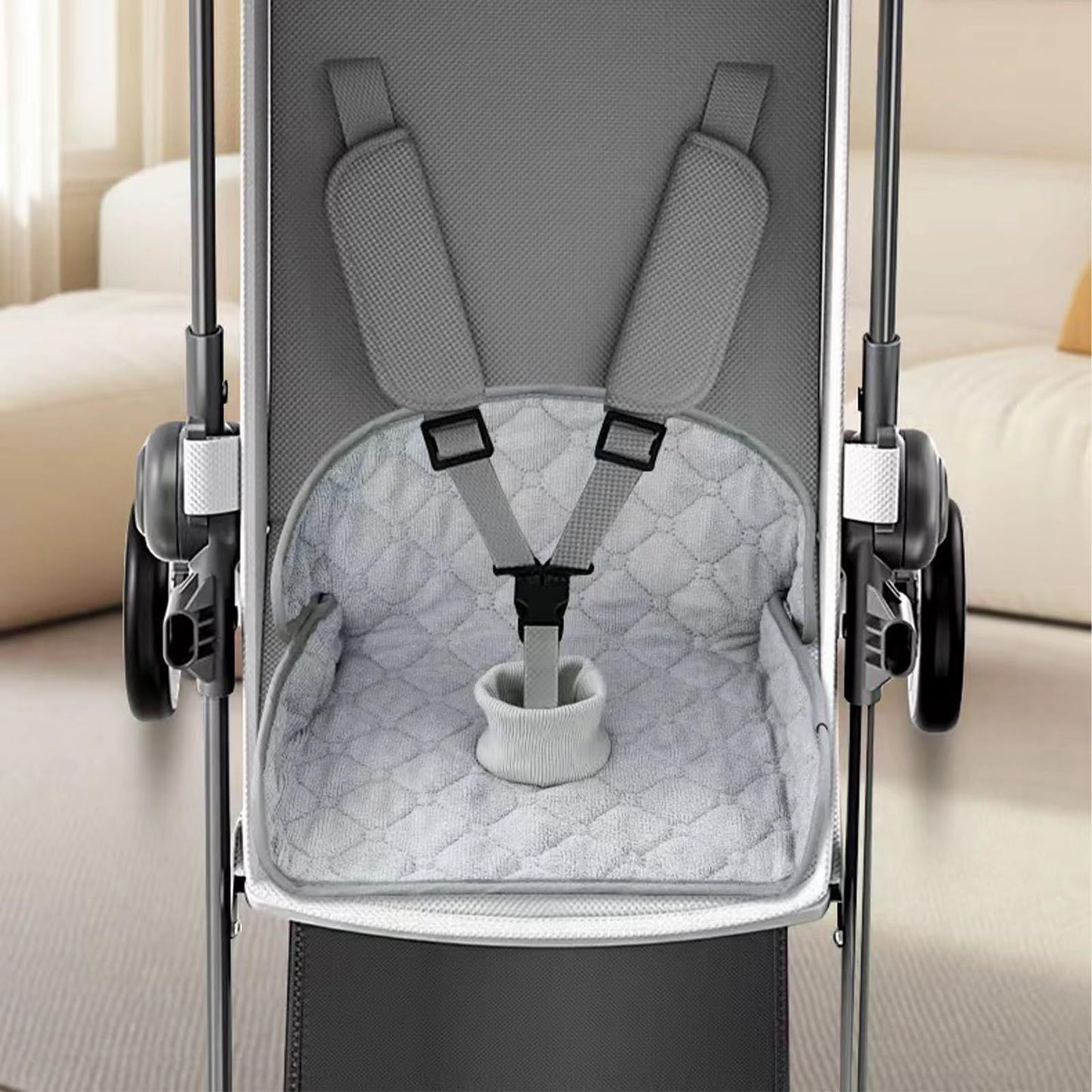 2-piece car seat protection cover grey — view 4