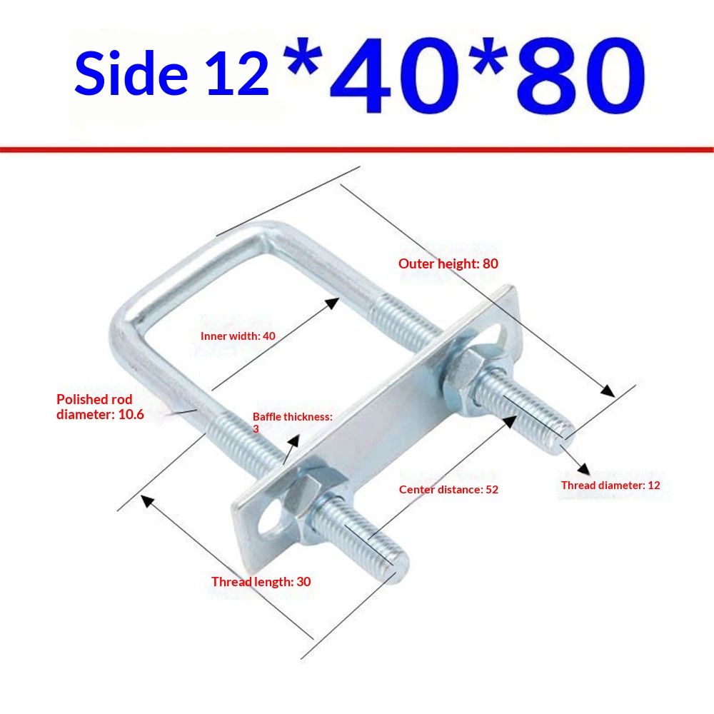 4-pack galvanised leaf spring clamp kit — view 4