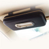 PU leather car sun visor tissue holder black — view 2