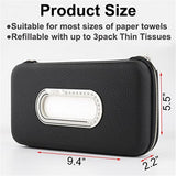 PU leather car sun visor tissue holder black — view 3